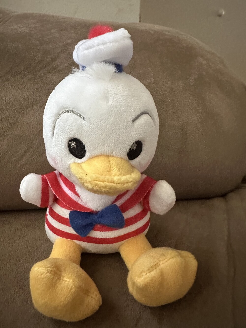 Plush Sailor Duck Bird Toy - White, Red & Blue